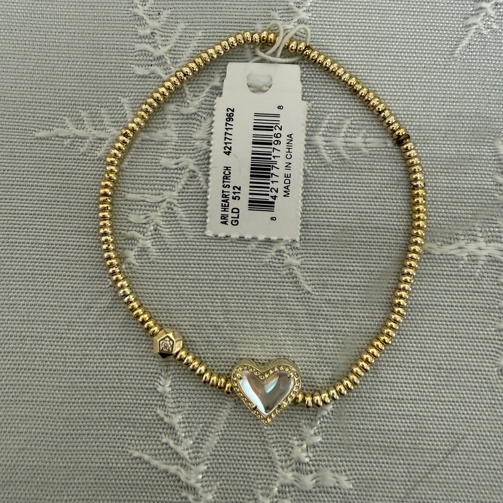 Kendra Scott Ari Gold Stretch Bracelet in Dichroic Glass NWT